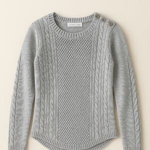 Charter Club Silver Knit Sweater M – 3/4 Sleeve Shimmer